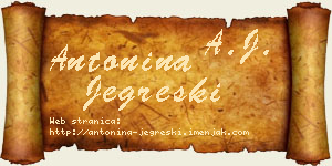 Antonina Jegreški vizit kartica